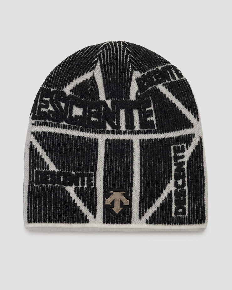 Chapeau d'hiver pour hommes Descente Knit Cap noir et blanc, Couleur: Biały,Czarny
