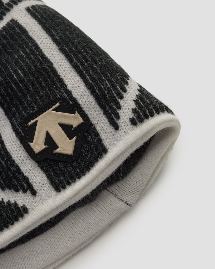 Chapeau d'hiver pour hommes Descente Knit Cap noir et blanc
