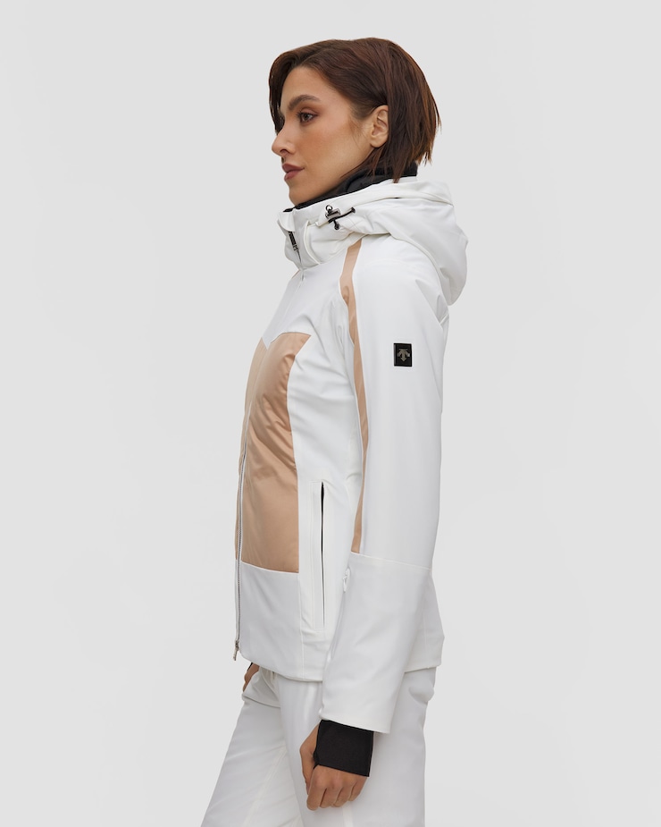 Dámska lyžiarska bunda Descente Hybrid Insulated Jacket bielo-zlatá