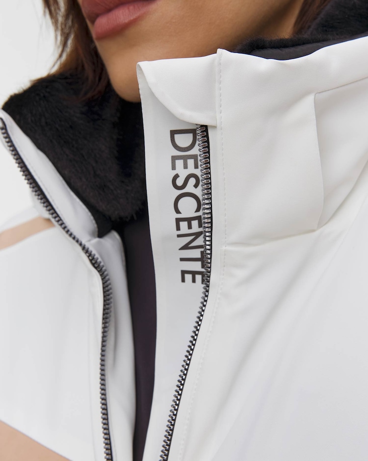 Dámska lyžiarska bunda Descente Hybrid Insulated Jacket bielo-zlatá