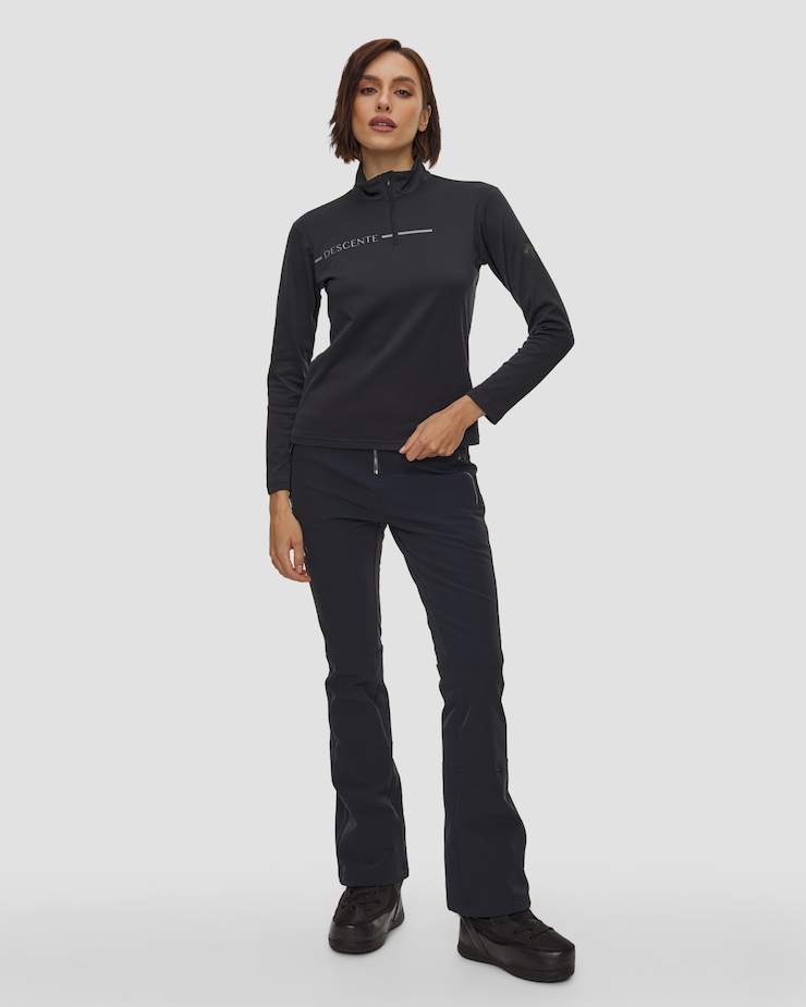 Golf narciarski damski Descente Logo T-Neck czarny