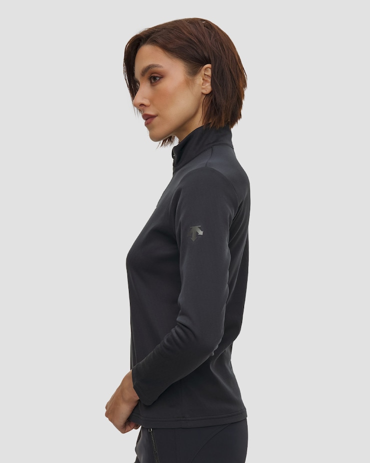 Golf narciarski damski Descente Logo T-Neck czarny