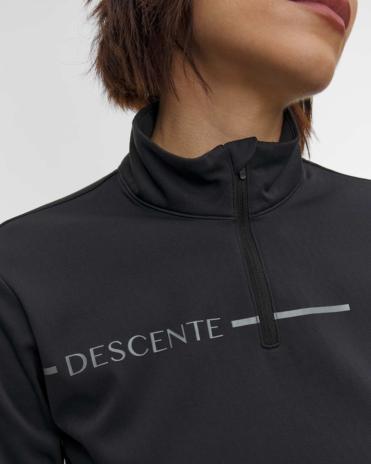 Golf narciarski damski Descente Logo T-Neck czarny