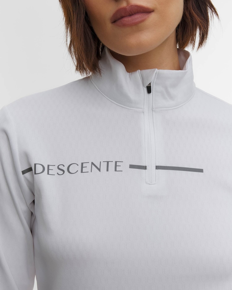 Golf narciarski damski Descente Logo T-Neck biały