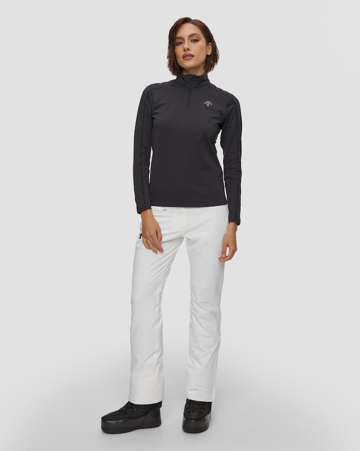 Golf narciarski damski Descente Shoulder Quilt T-Neck czarny
