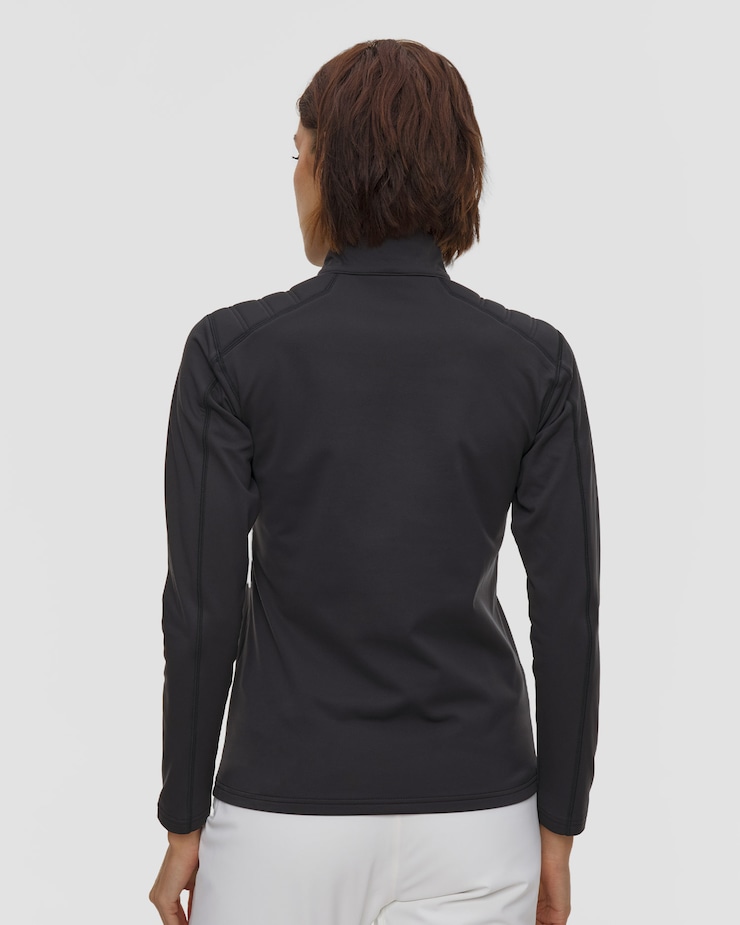 Golf narciarski damski Descente Shoulder Quilt T-Neck czarny