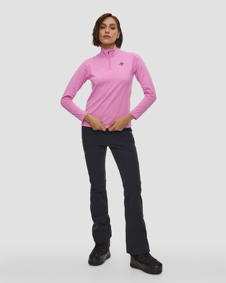Golf narciarski damski Descente Shoulder Quilt T-Neck różowy