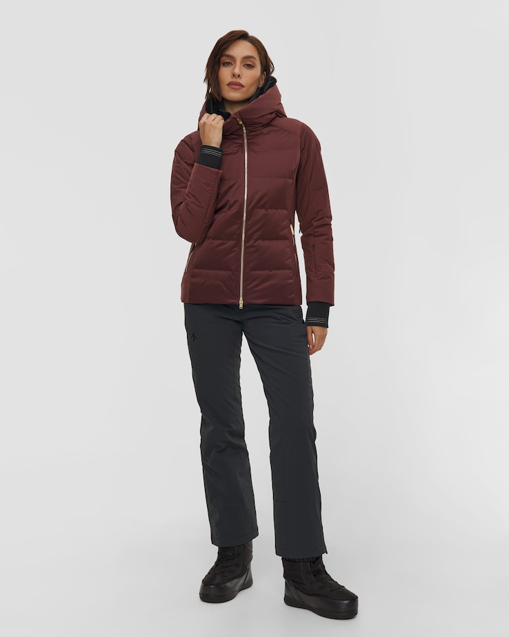 Kurtka narciarska damska Descente Hybrid Down Jacket bordowa