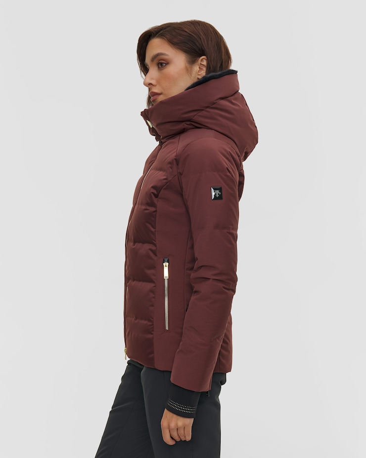 Kurtka narciarska damska Descente Hybrid Down Jacket bordowa