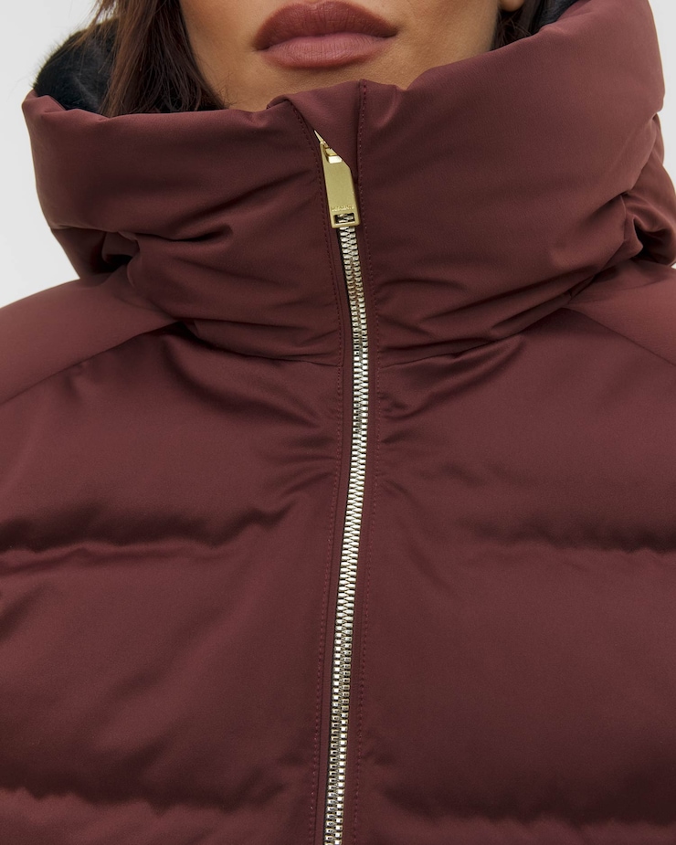 Kurtka narciarska damska Descente Hybrid Down Jacket bordowa