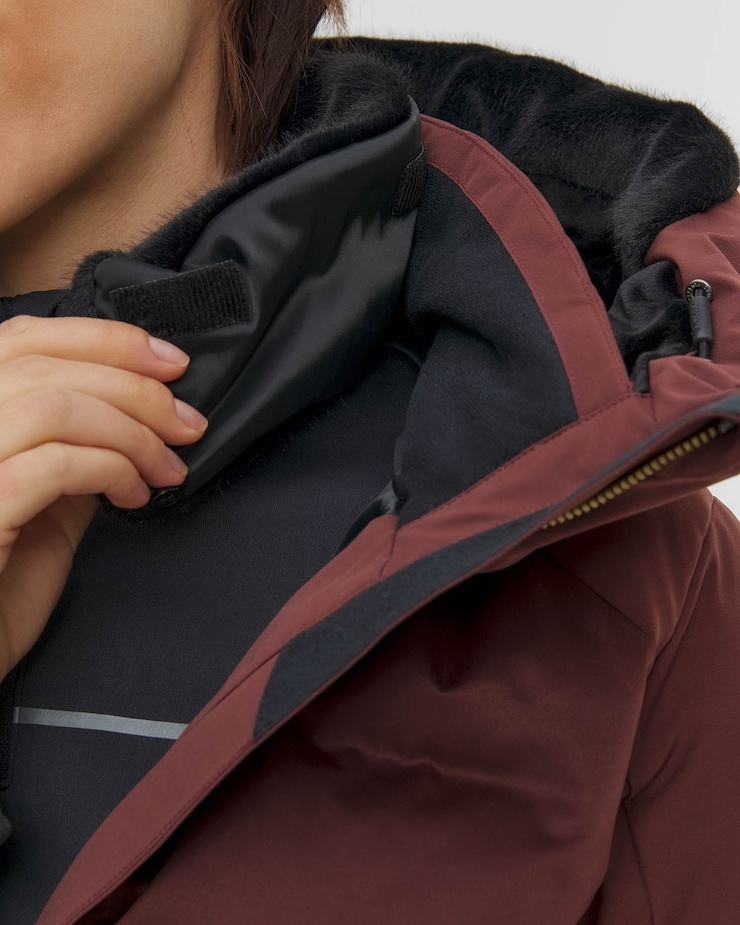 Kurtka narciarska damska Descente Hybrid Down Jacket bordowa