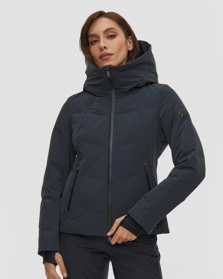 Kurtka narciarska damska Descente Down Jacket czarna, Kolor/Wzór: Czarny