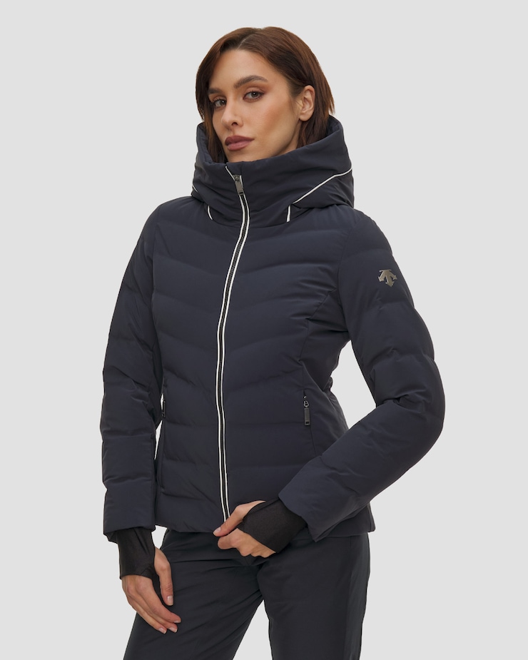 Kurtka narciarska damska Descente Down Jacket czarna, Kolor/Wzór: Czarny