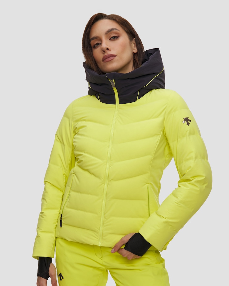 Kurtka narciarska damska Descente Down Jacket żółta, Kolor/Wzór: Żółty