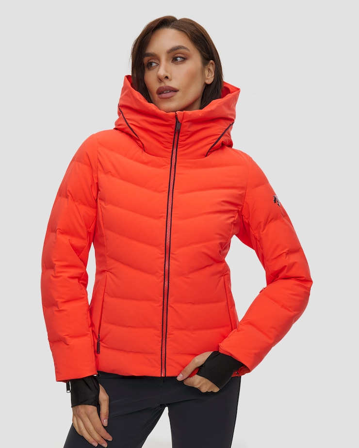 Kurtka narciarska damska Descente Down Jacket pomarańczowa, Kolor/Wzór: Pomarańczowy
