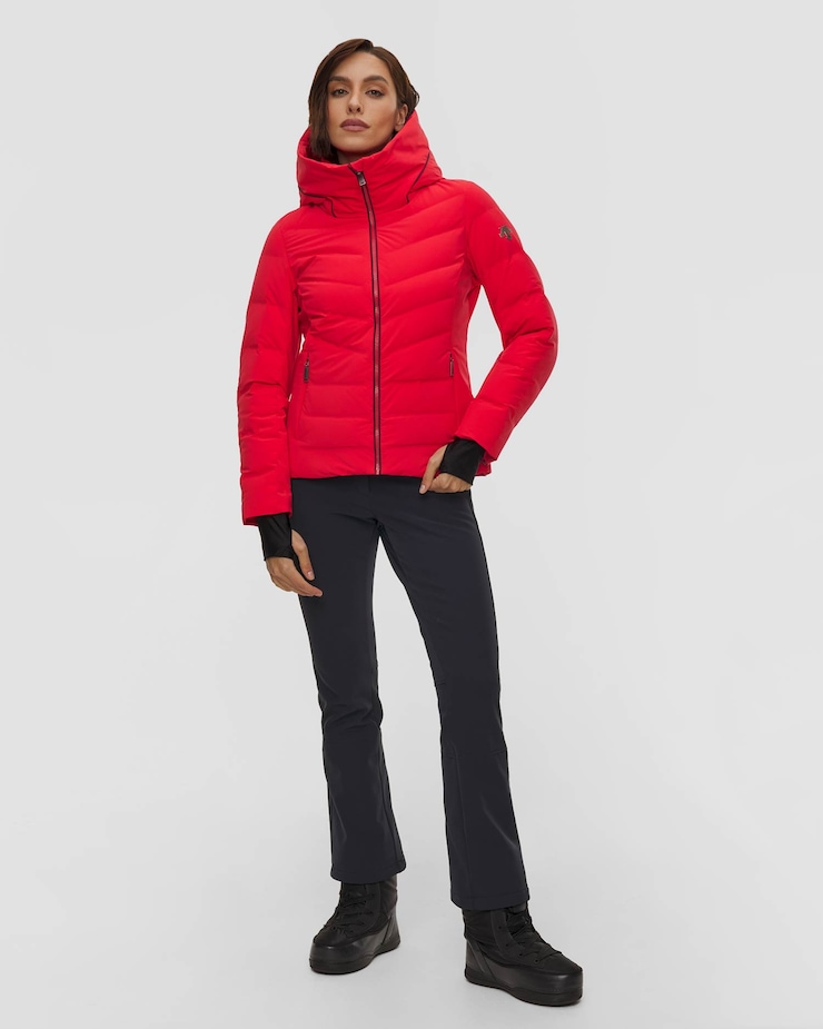 Veste de ski pour femmes Descente Down Jacket rouge