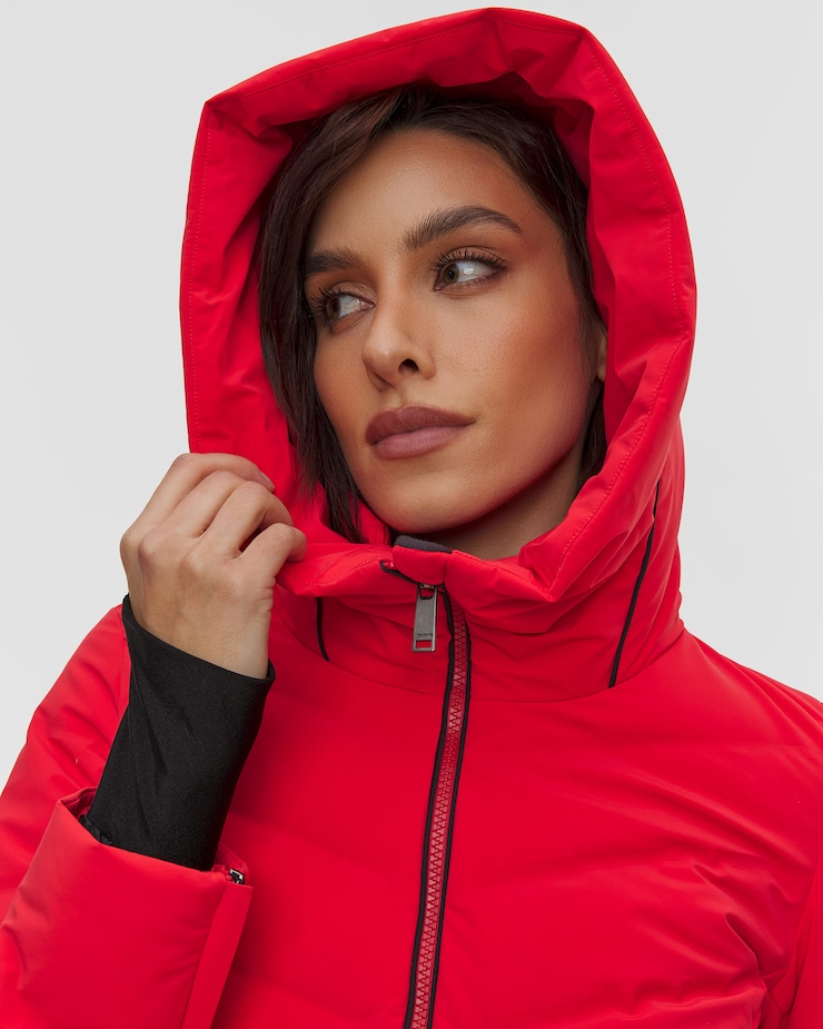Veste de ski pour femmes Descente Down Jacket rouge