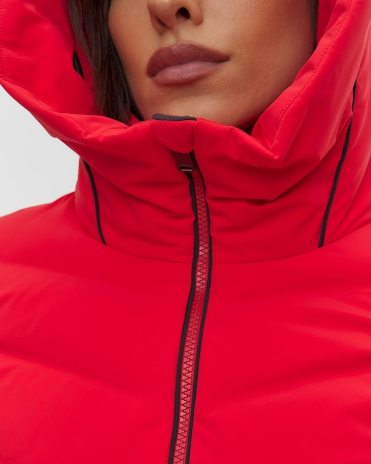 Veste de ski pour femmes Descente Down Jacket rouge