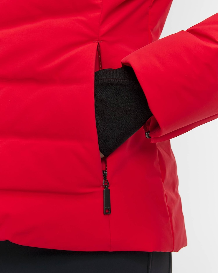 Veste de ski pour femmes Descente Down Jacket rouge
