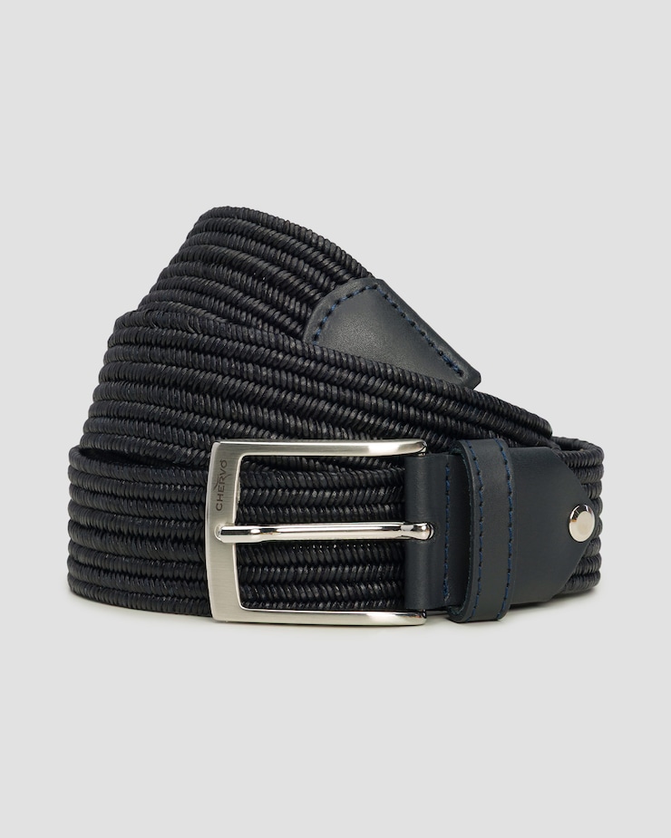 Curea din piele unisex Chervo Biscuit, Culoare/Model: Granatowy
