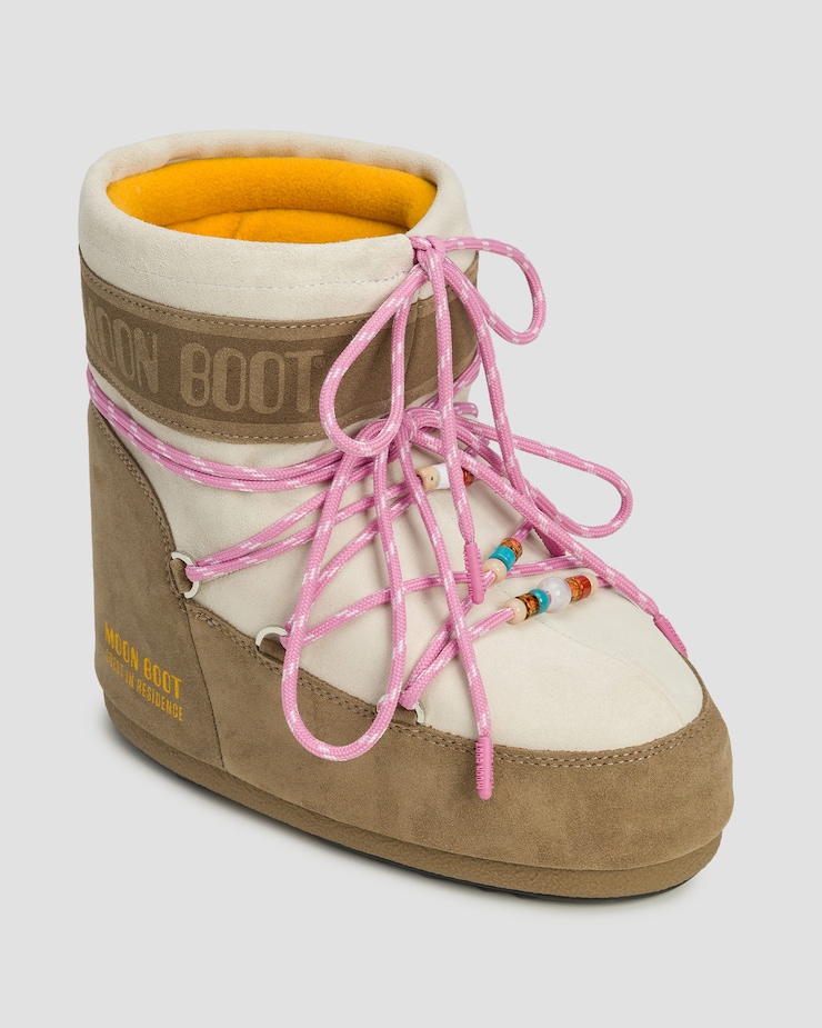 Scarpe invernali in camoscio Moon Boot x GIR Icon Low Suede Beads