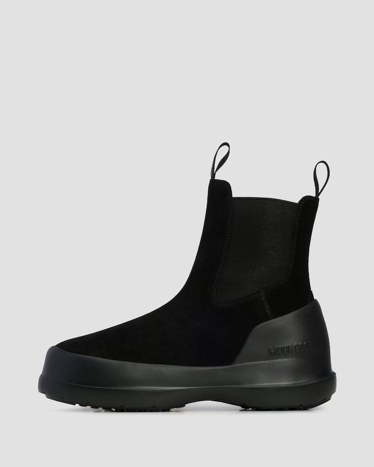 Černé dámské zimní boty Moon Boot Luna Chelsea Suede