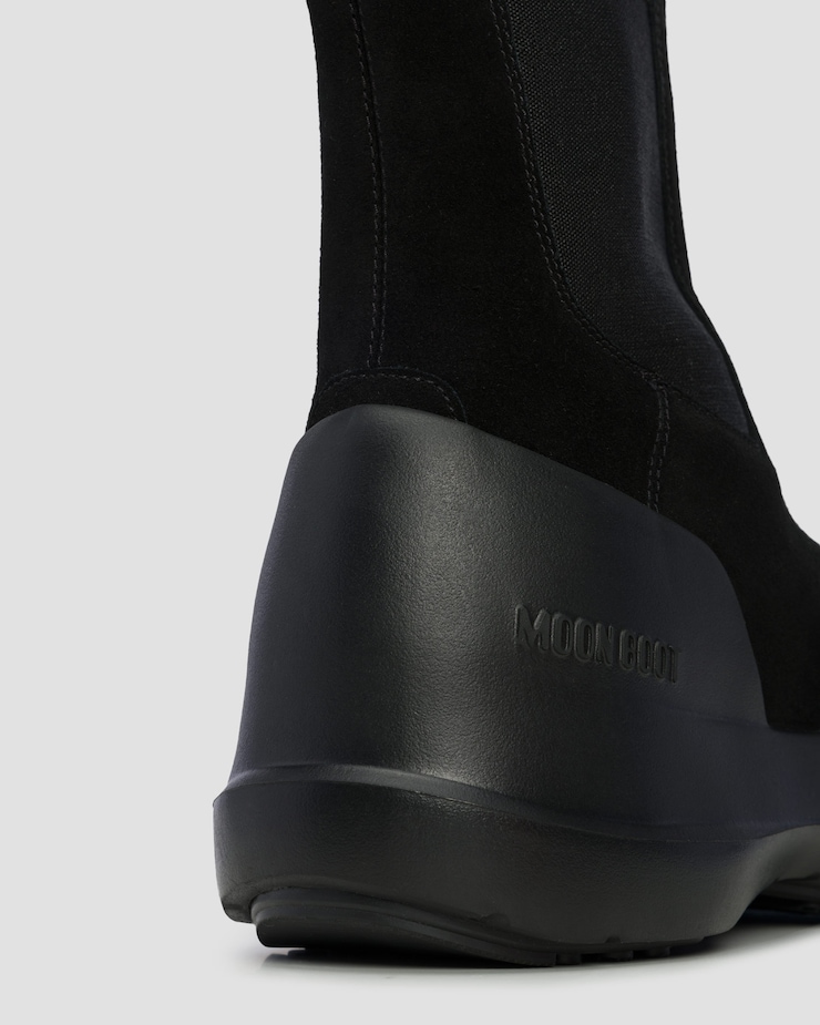 Černé dámské zimní boty Moon Boot Luna Chelsea Suede
