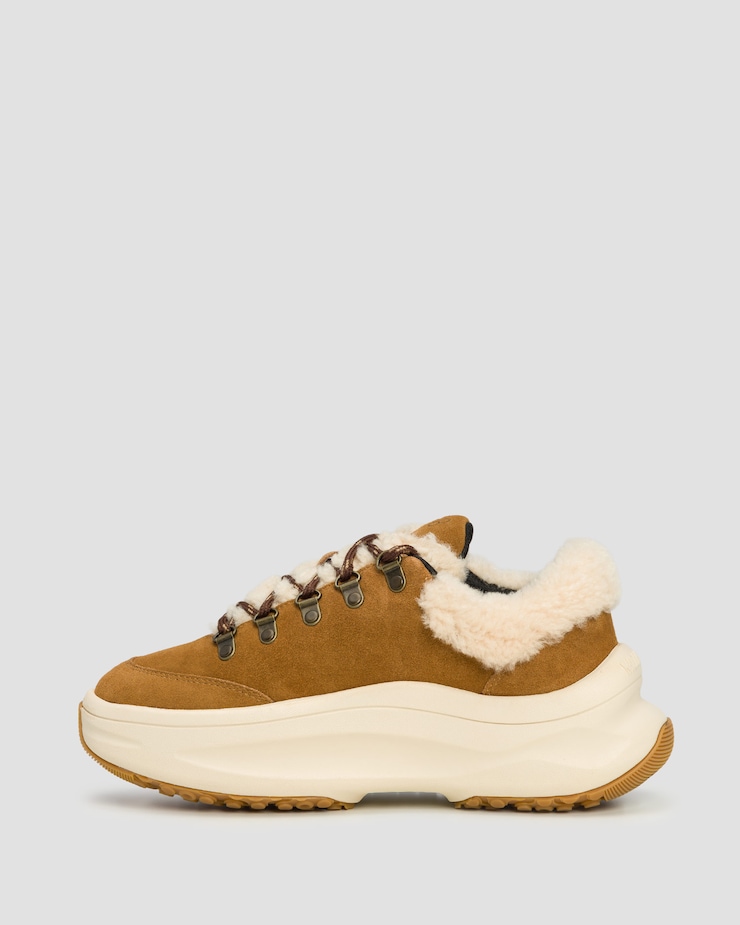 Hnedé semišové tenisky s kožušinou Moon Boot Moon247 City Shearling