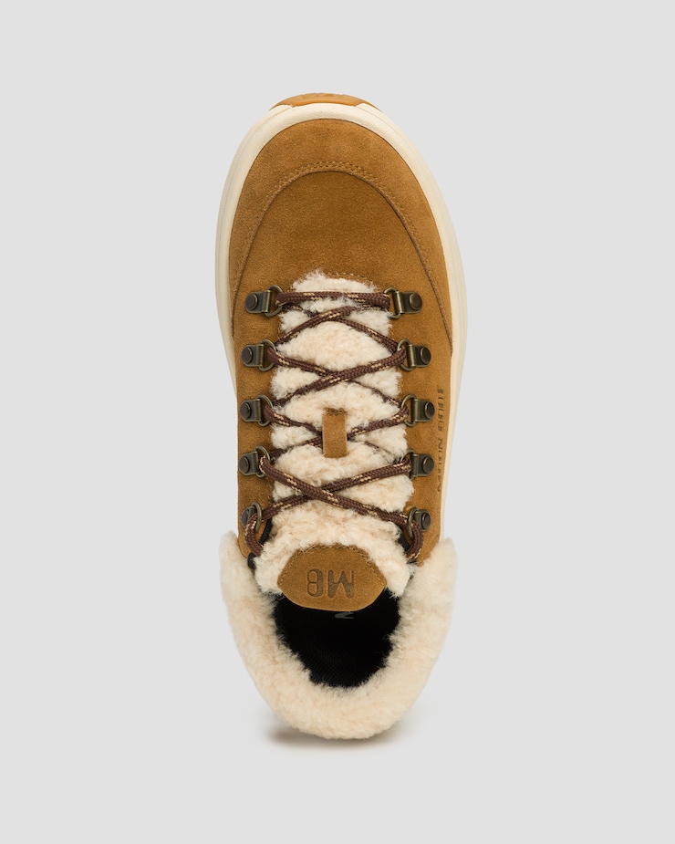 Hnedé semišové tenisky s kožušinou Moon Boot Moon247 City Shearling