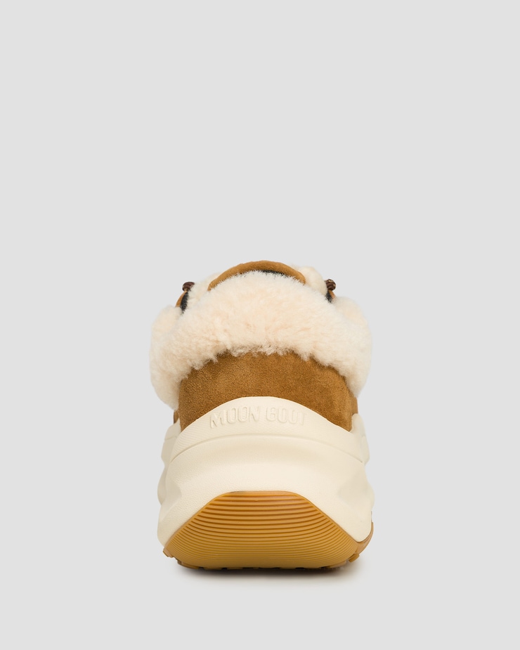 Hnedé semišové tenisky s kožušinou Moon Boot Moon247 City Shearling
