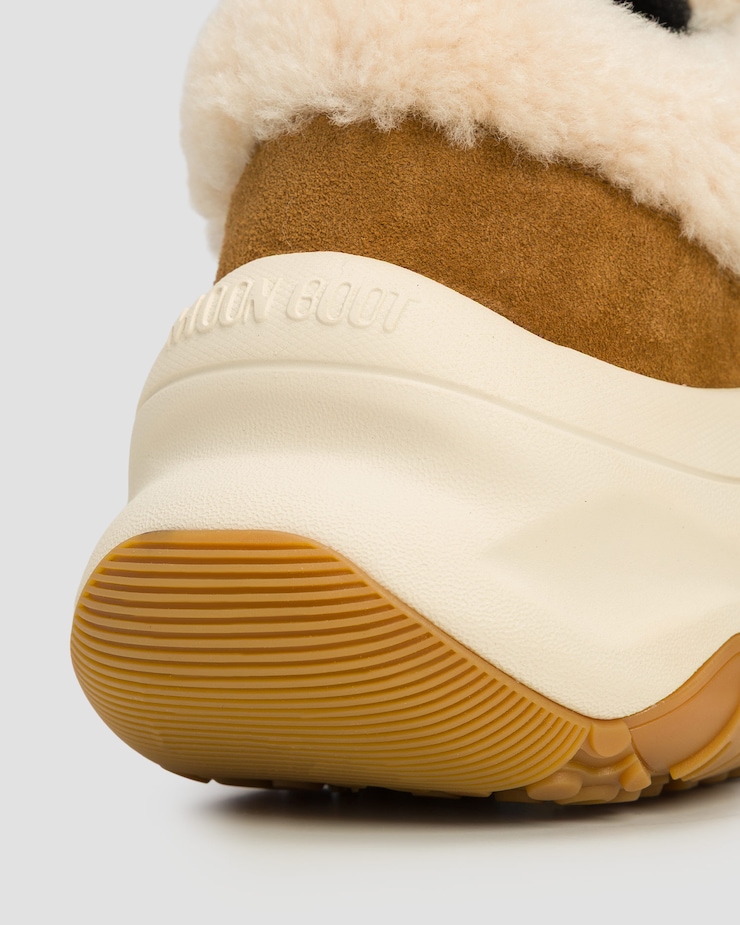 Hnedé semišové tenisky s kožušinou Moon Boot Moon247 City Shearling