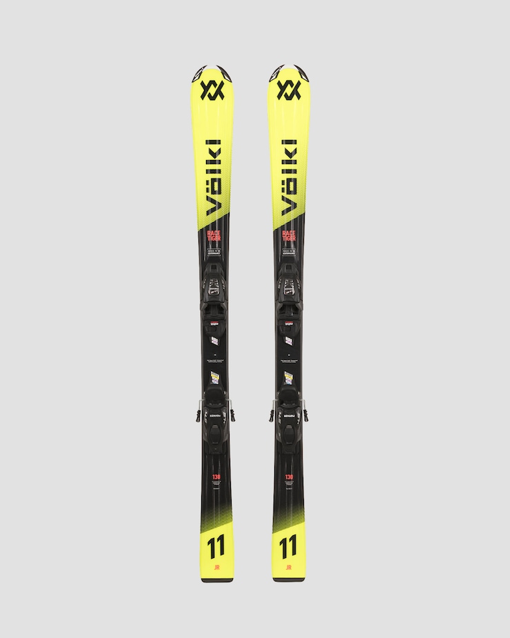 Volkl Racetiger Jr Yellow skis with 7.0 vMotion Jr bindings 6262t1.va