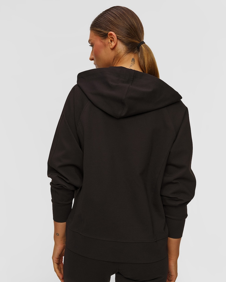 Felpa nera con cappuccio da donna Deha