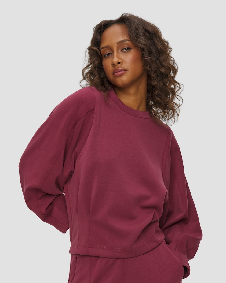 Deha Damen-Sweatshirt aus Modal in Dunkelrot, Farbe/Muster: Brązowy,Czerwony