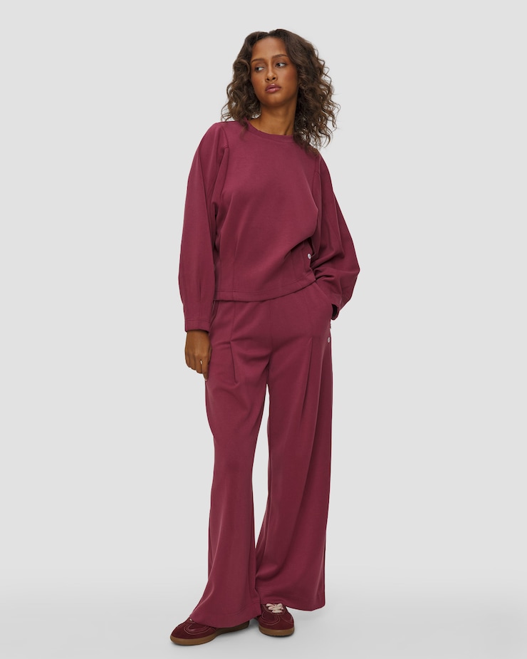 Deha Damen-Sweatshirt aus Modal in Dunkelrot