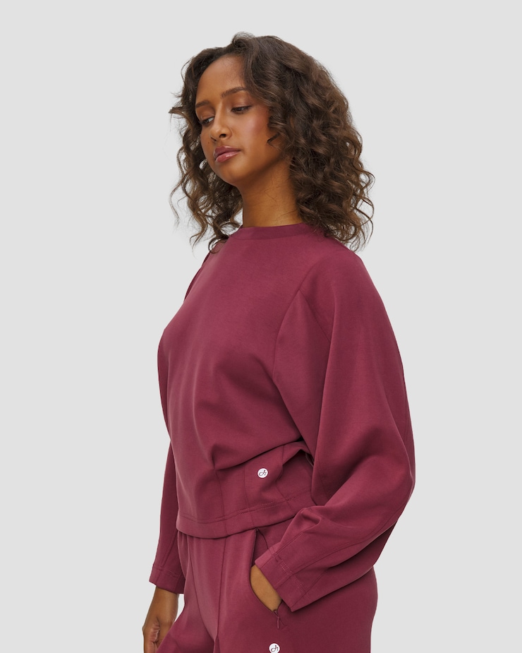 Deha Damen-Sweatshirt aus Modal in Dunkelrot