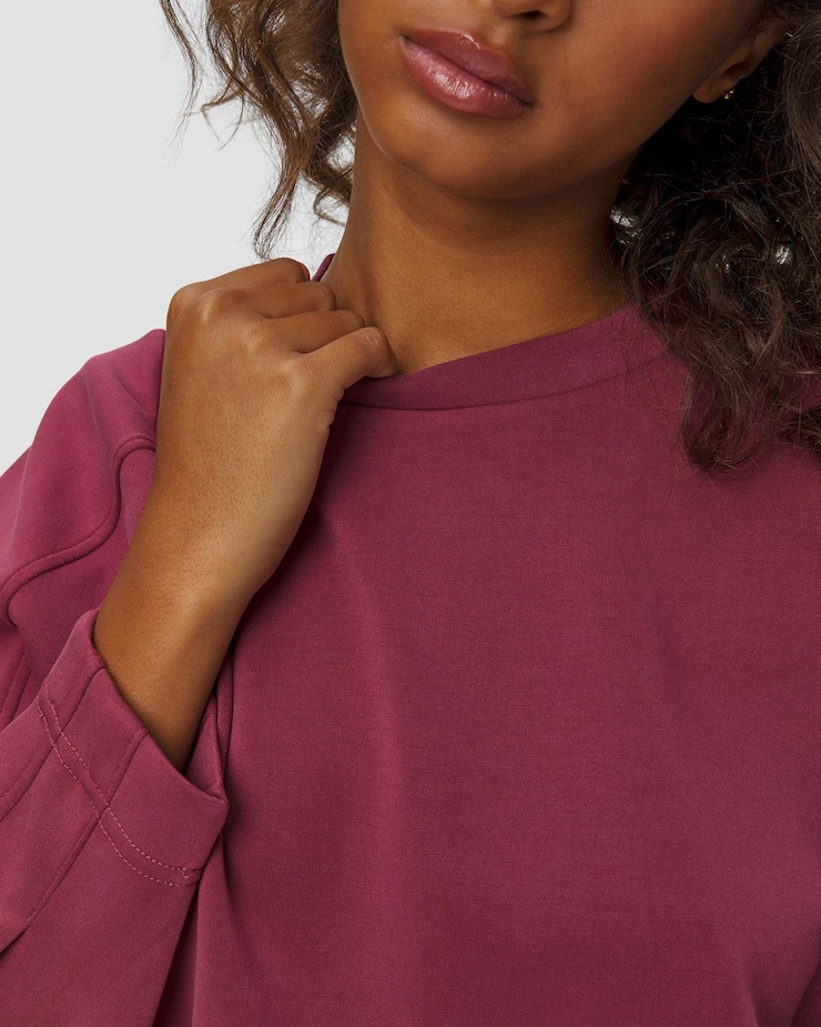 Deha Damen-Sweatshirt aus Modal in Dunkelrot