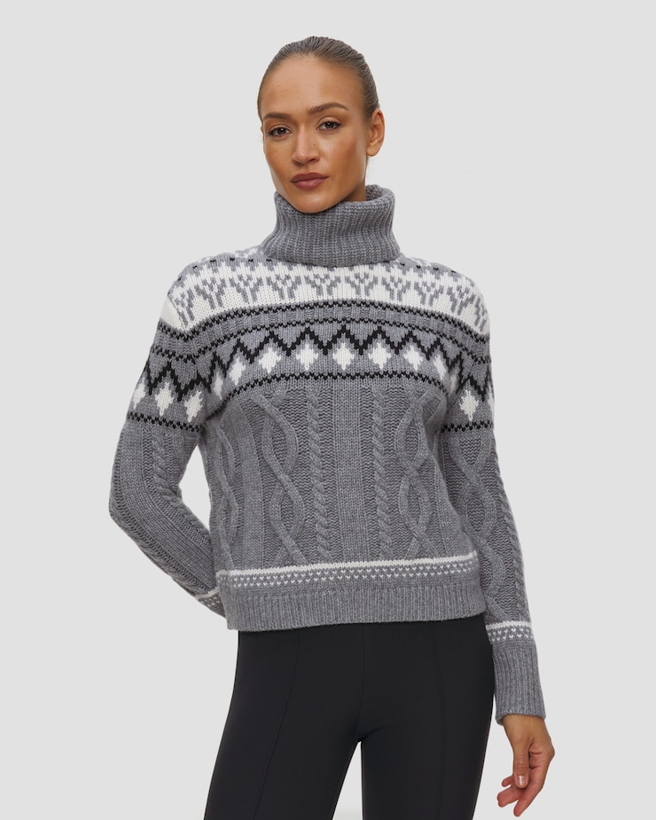 BOGNER Lorely Damen-Kaschmirpullover, Farbe/Muster: Szary