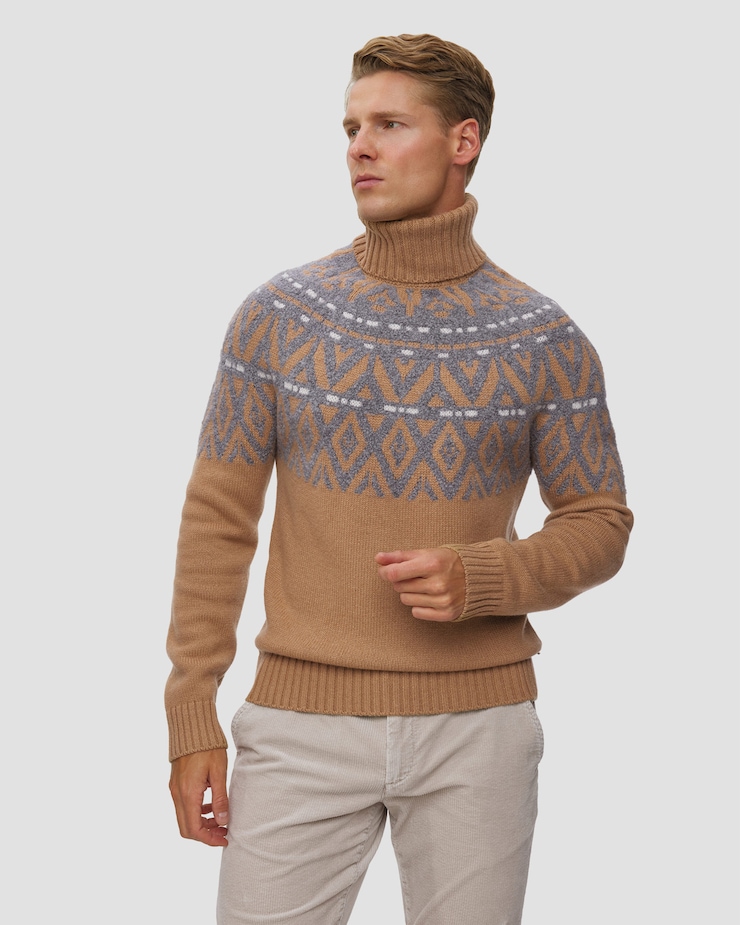 Maglione in cashmere da uomo BOGNER Roxter, Colore/Disegno: Brązowy,Szary