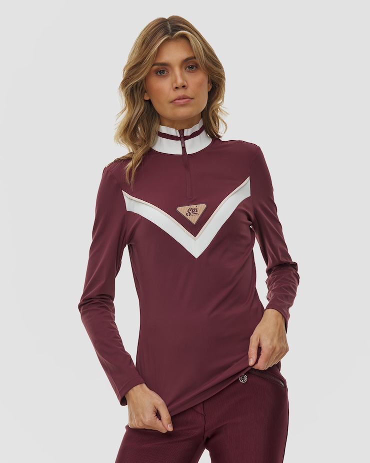 Czerwony golf narciarski damski Sportalm 