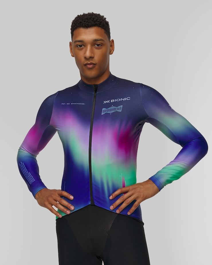 X-Bionic Corefusion Ride Warm Jersey LS Radsport-Longsleeve für Herren, Farbe/Muster: Multikolor