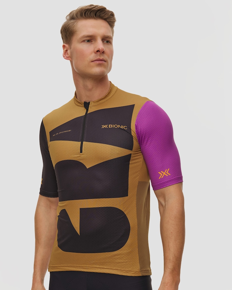 Maglia da gravel da uomo X-Bionic Corefusion Gravel Jersey beige-nera