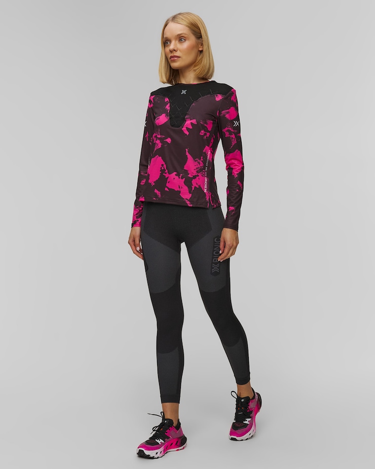Longsleeve biegowy damski X-Bionic Corefusion Run Shirt LS różowo-czarny