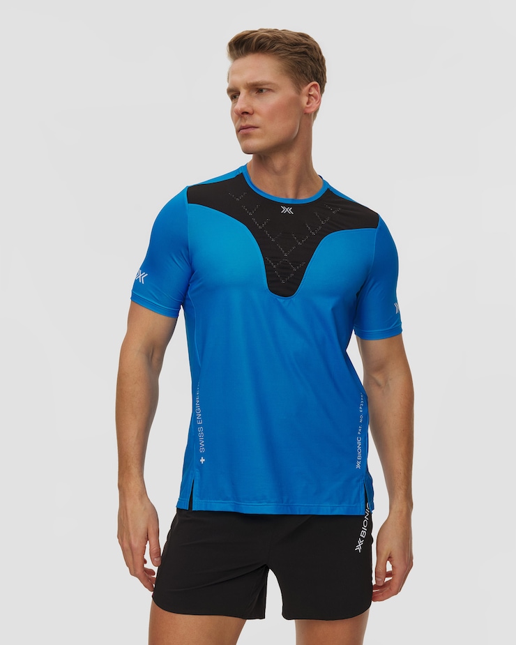 Maglietta da corsa da uomo X-Bionic Corefusion Run Shirt SS, Colore/Disegno: Niebieski