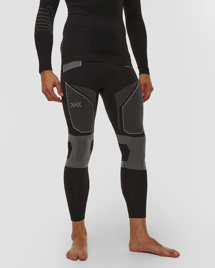 Leggings thermoactifs noirs et gris pour hommes X-Bionic Energy Accumulator Light Pants
