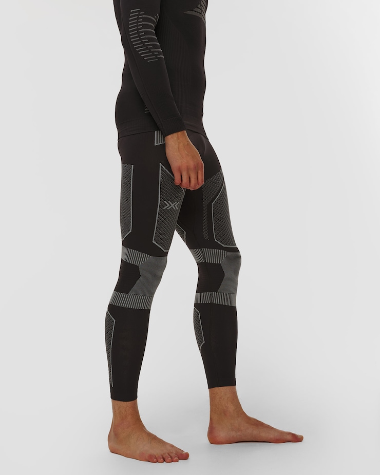 Leggings thermoactifs noirs et gris pour hommes X-Bionic Energy Accumulator Light Pants