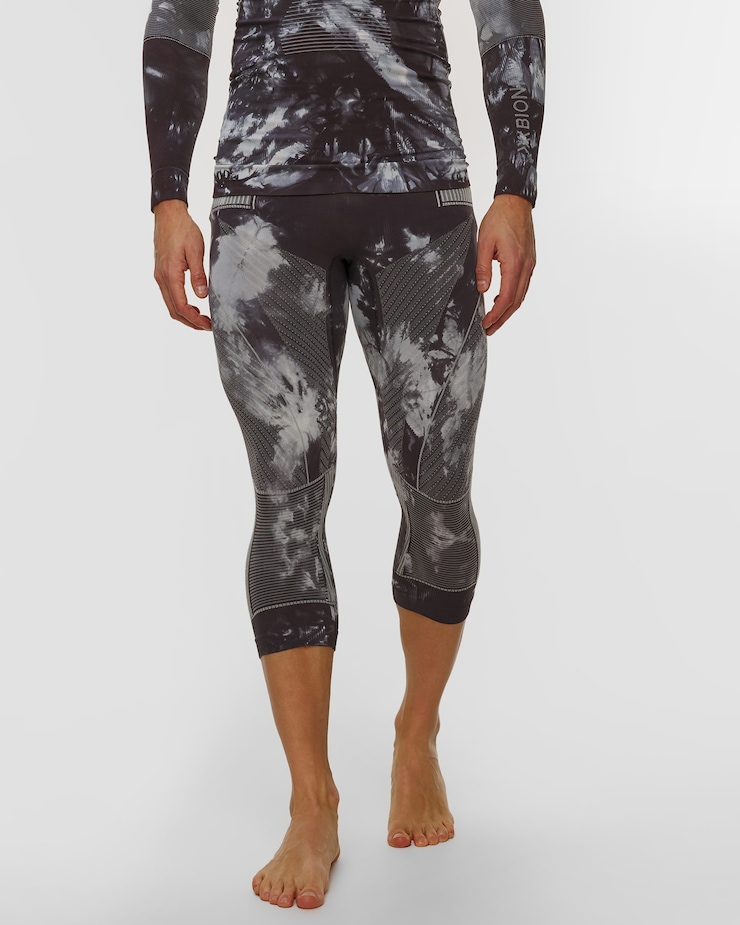 Leggings 3/4 thermoactifs pour hommes X-Bionic Energy Accumulator Wild 3/4 Pants, Couleur: Biały,Print,Czarny