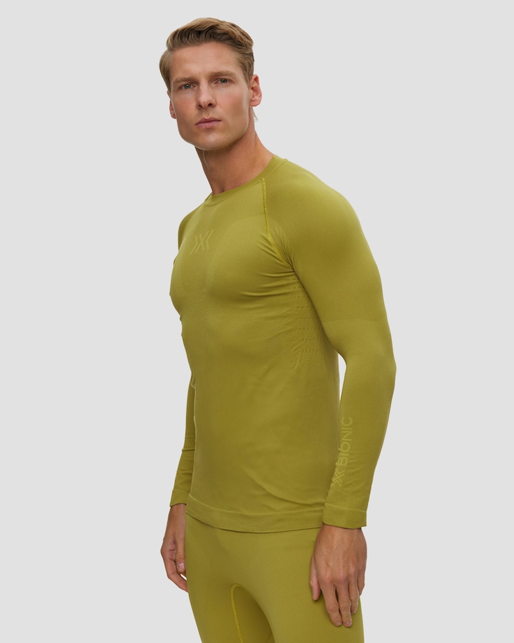 T-shirt à manches longues thermorégulateur pour hommes X-Bionic X-Ential Baselayer LS vert