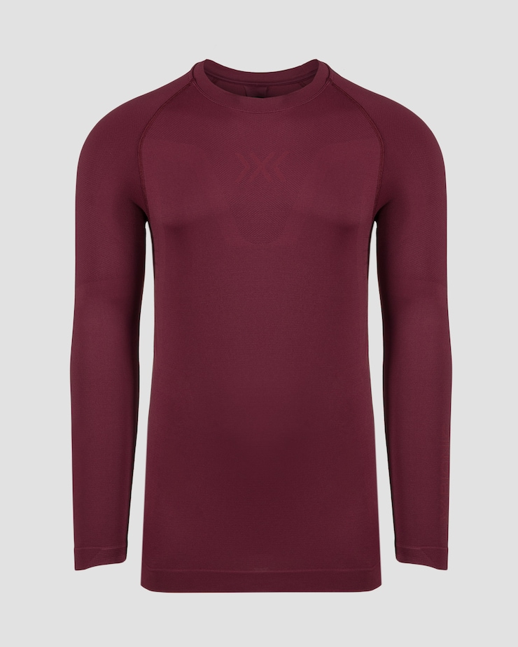 T-shirt à manches longues thermique actif pour hommes X-Bionic X-Ential Baselayer LS bordeaux