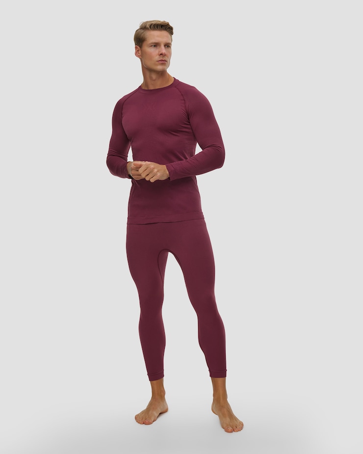 T-shirt à manches longues thermique actif pour hommes X-Bionic X-Ential Baselayer LS bordeaux